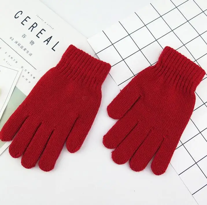 

Autumn and Winter women's fashion solid candy color knitted thermal gloves lady's winter knitted gloves TB276