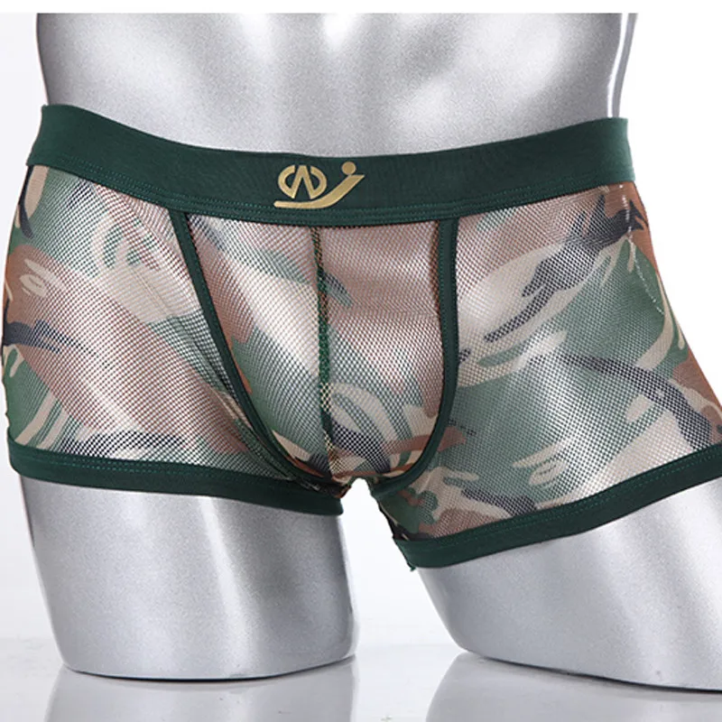 WJ брендовая одежда прозрачный Для мужчин s сексуальное нижнее белье сетка