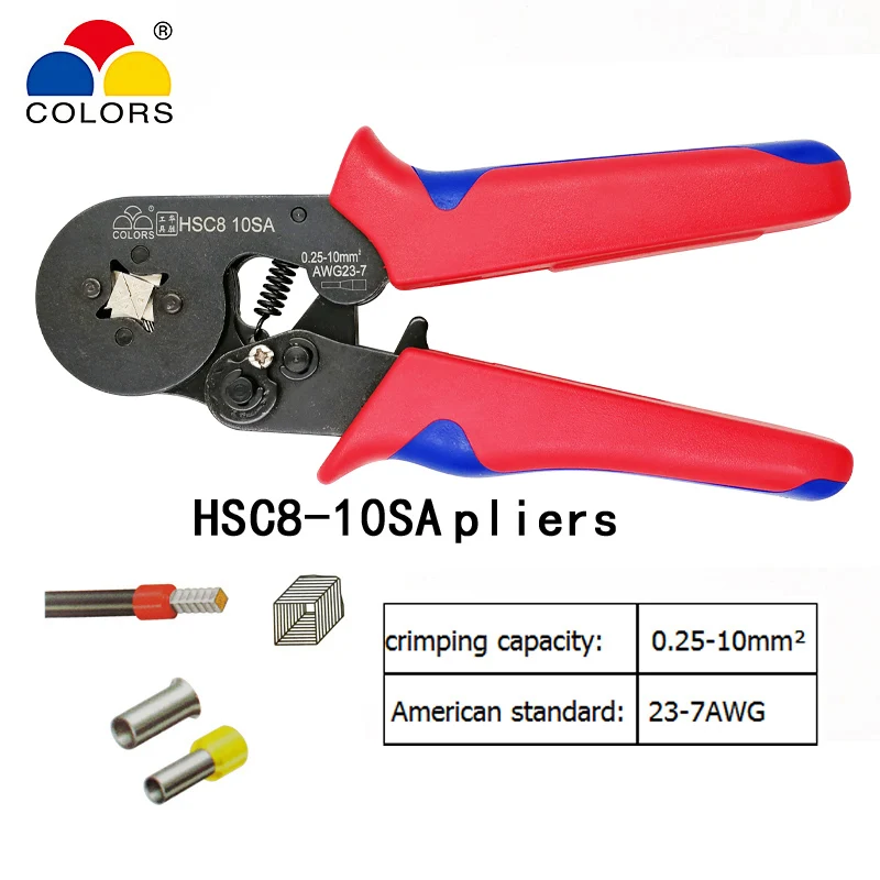 HSC8 10SA обжимные плоскогубцы 0 25 10mm2 23 7AWG с 1020/700 шт Тип трубки тип иглы терминал
