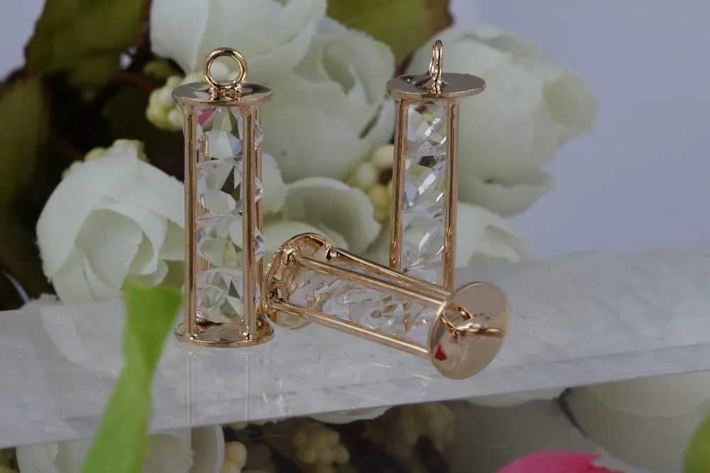 Пустая кубик-клетка колонна песочные часы подвеска винтажное золото для