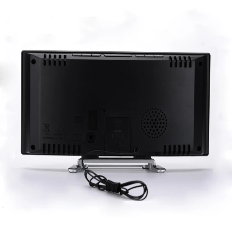 

Digital LED Radio Thermometer Desk Alarm Clock Weather Forecast Plastic Table Watch Timer Snooze Function Electronic Clock