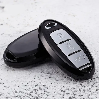 A-black Чехол для ключей автомобиля из ТПУ для Nissan Tidda Livida X-Trail T31 T32 Qashqai Teana March Juke для Infiniti EX FX G25 FX35 EX35 QX5 - Название цвета: A-black