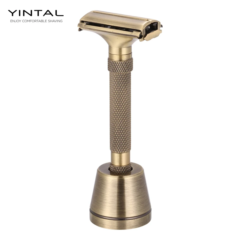 bronze YINTAL, дизайн, роскошная бритва с бабочкой, открытая, регулируемая, безопасная, Классическая, для превосходных мужчин, бритва, Парикмахерская бритва - Цвет: bronze