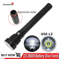 l2 led scuba diving flashlight waterproof ip68 dive torch light powered by 23 26650 18650 battery xm l2 flashlight diving torch