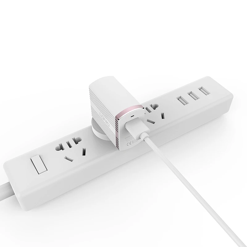 LDNIO A1302Q белый с розовым золотым ободом QC3.0 домашнее зарядное устройство Type