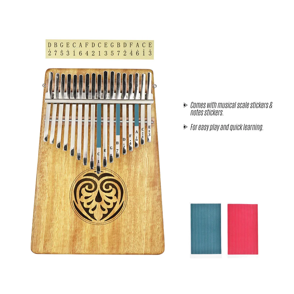 Ammoon Mbira фортепиано для большого пальца Sanza Kalimba 17 клавиш Фортепиано из массива