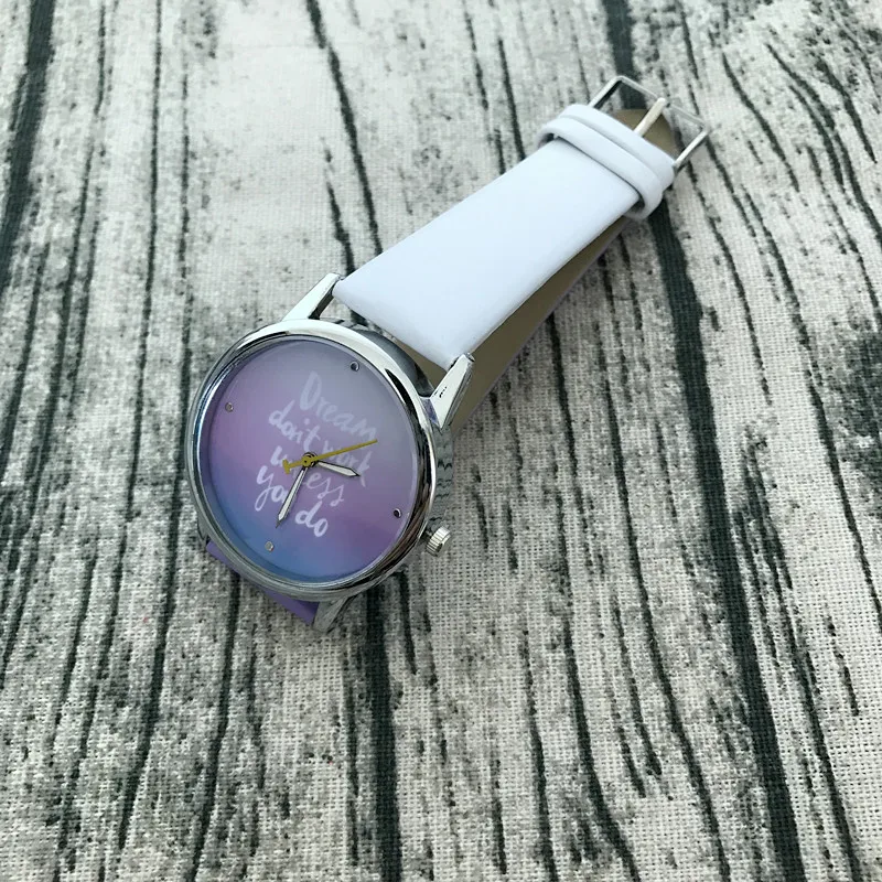 2017 Популярные Двойные цвета кожаный ремень женские студенческие часы мечты не