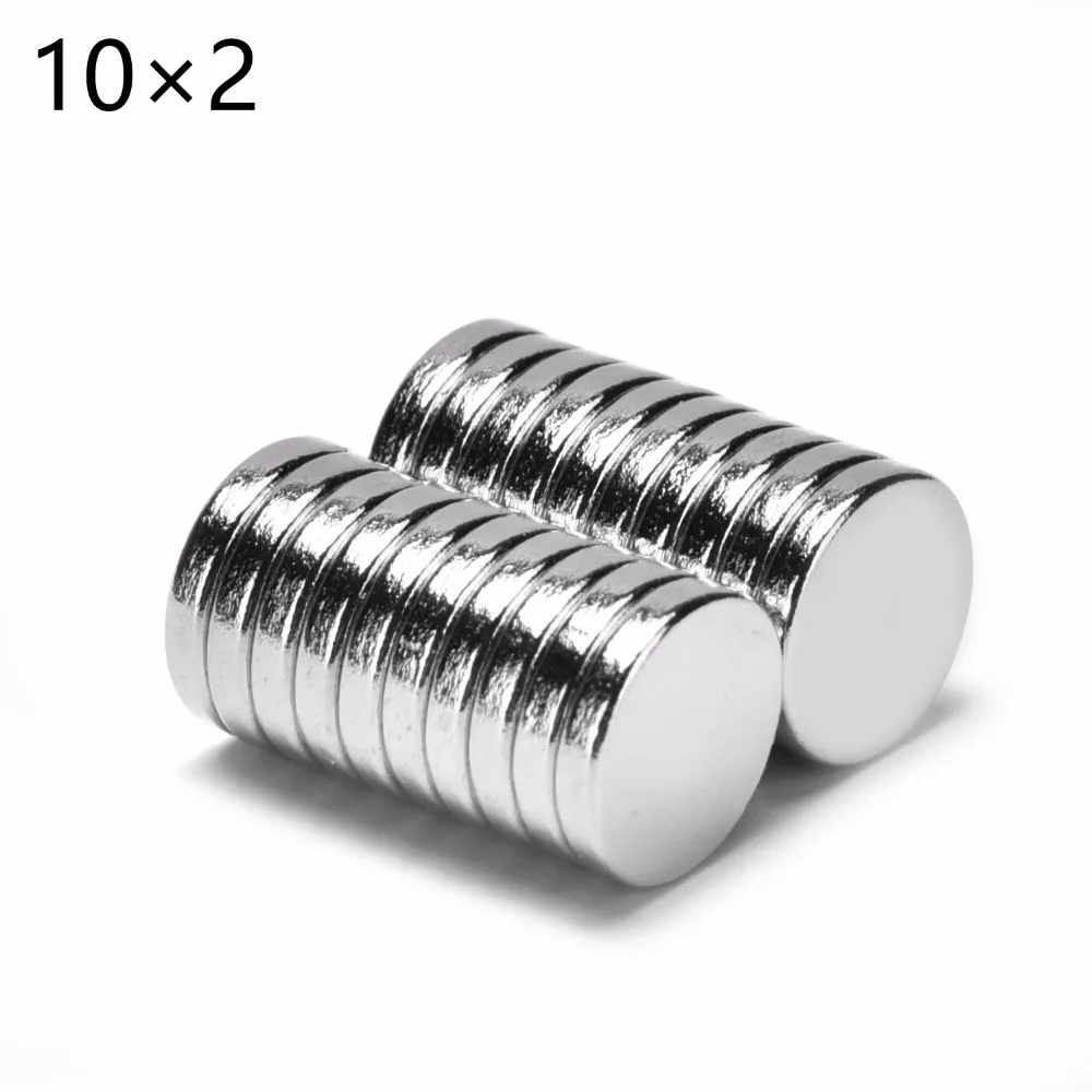 500 шт 10x2 точный размер d10мм x 2 мм сильный Мощный небольшой Неодимовый магнит на холодильник ndfeb постоянный редкоземельный DIY fasterners 10*2 мм