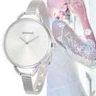 Часы наручные женские кварцевые, модные простые Роскошные брендовые наручные, с браслетом из нержавеющей стали
