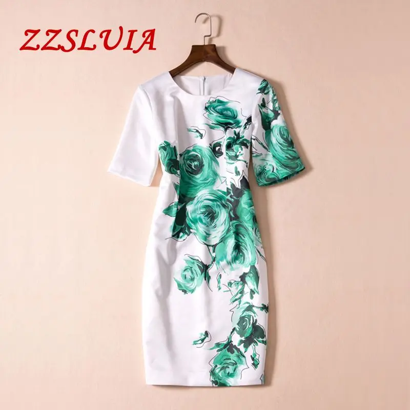 S-XXL краткое с цветочным принтом короткими рукавами и круглым вырезом Тонкий