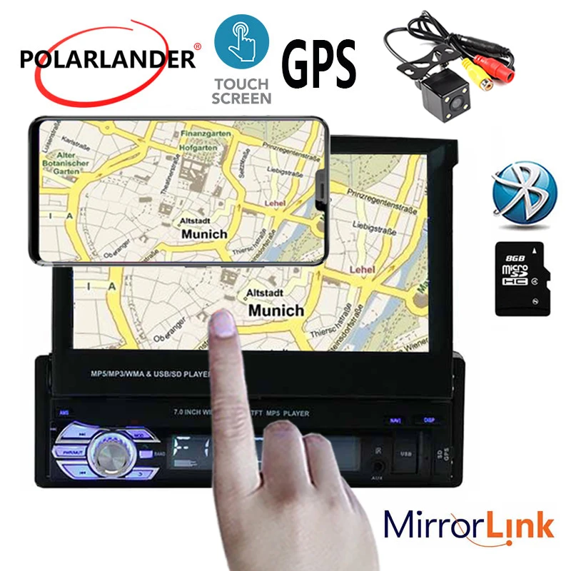 7-дюймовый автомобильный MP5 MP4-плеер 2 Din радио Bluetooth стерео FM TF USB камера заднего