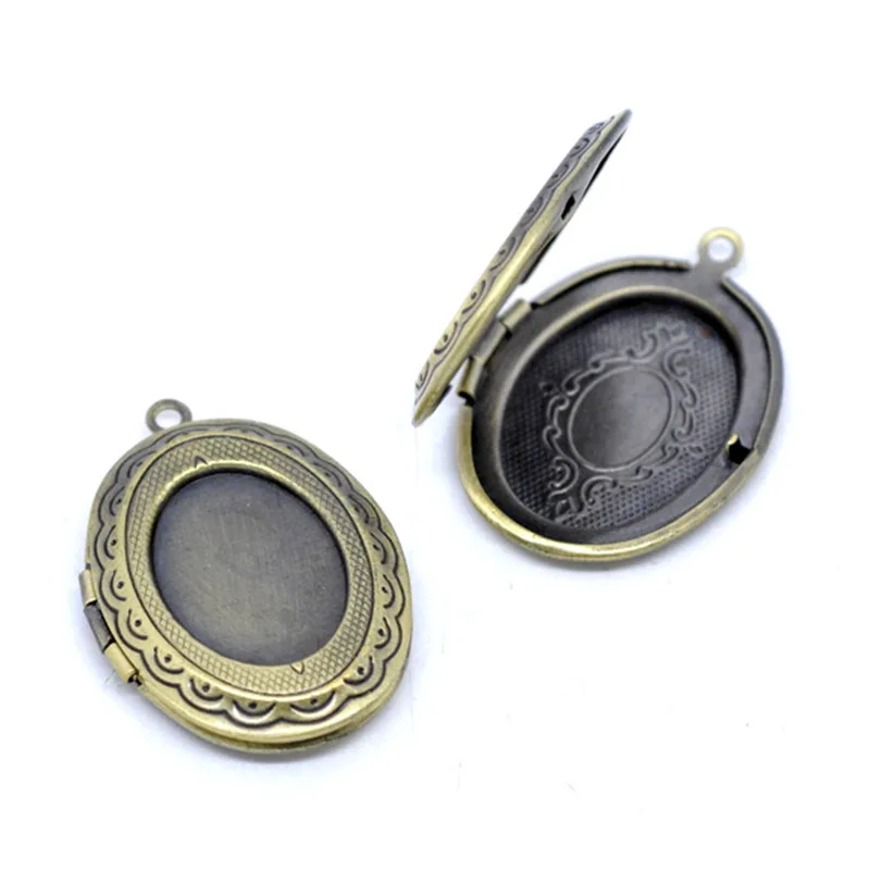 20 Шт. Овальный Цветочным Узором Фото Locket Подвески Кадров Breloque Ювелирных Изделий
