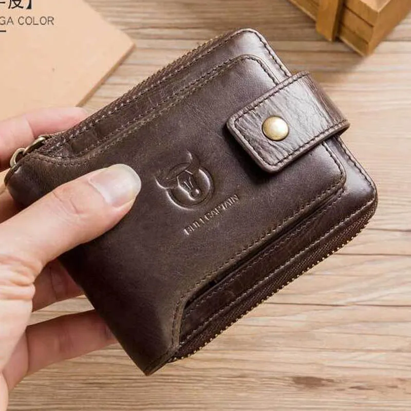 Кошелек BULLCAPTAIN мужской из натуральной кожи брендовый бумажник с RFID защитой