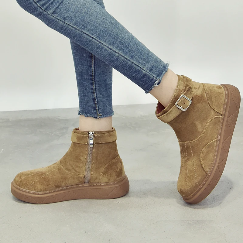 2018 новые зимние теплые плюшевые меховые туфли женские botas mujer feminina мотоциклетные