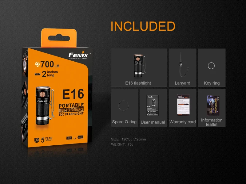 2018 Новый FENIX E16 Cree XP L HI нейтральный белый светодиод Max 700 люмен 16340/CR123A ультра