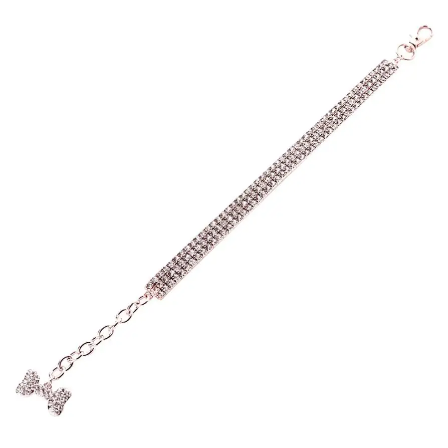 Модная и прочная застежка из горного хрусталя милые мини ошейники для собак