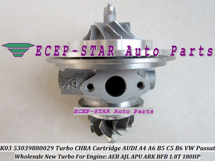 Бесплатная доставка Картридж Turbo CHRA K03 53039880029 53039700029 058145703J для AUDI A4 A6 B5 C5 B6 VW Passat 1 8 T
