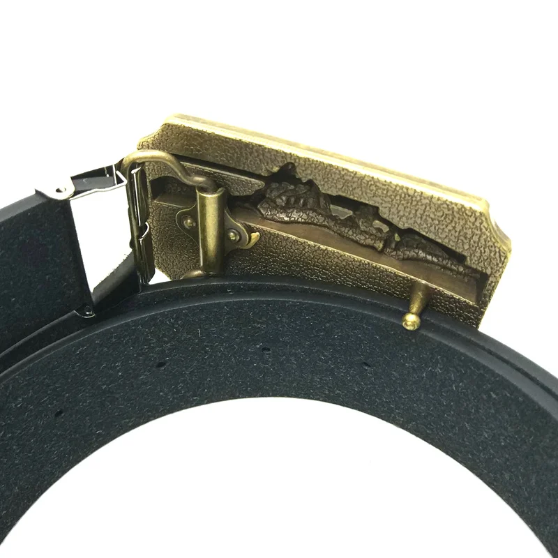 fashion men belt Black Pu leather with hunting browning shotgun metal buckle male accessories | Аксессуары для одежды