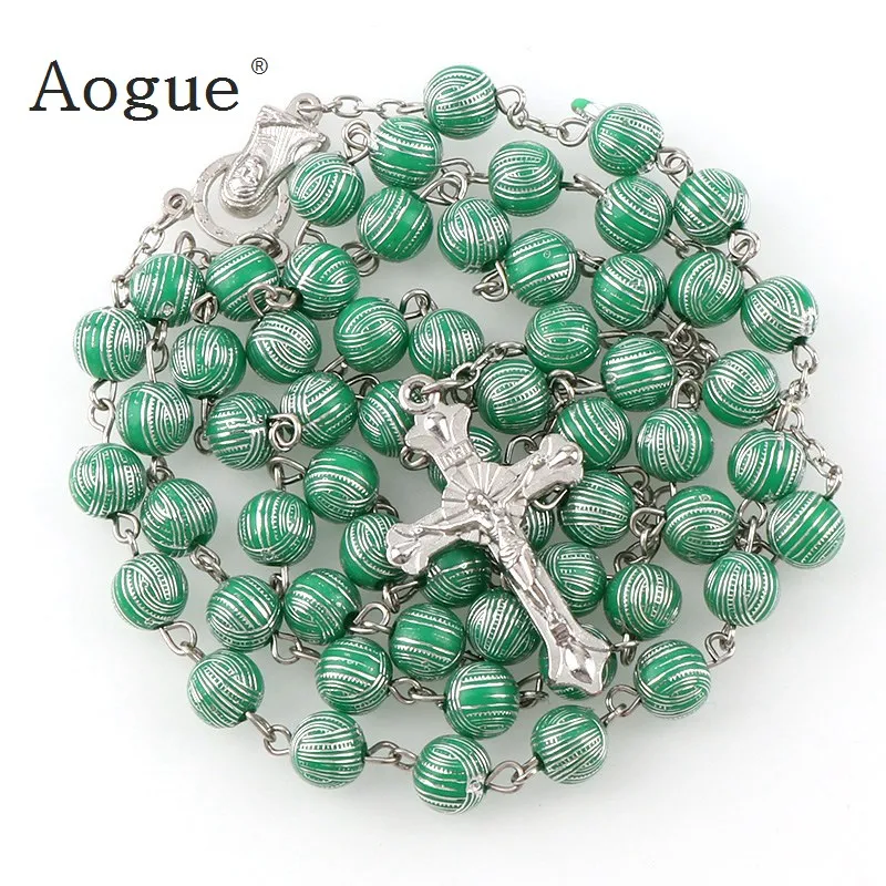 8 мм серебряное круглое пластиковое с принтом|necklace with|rosary necklacenecklace necklace |