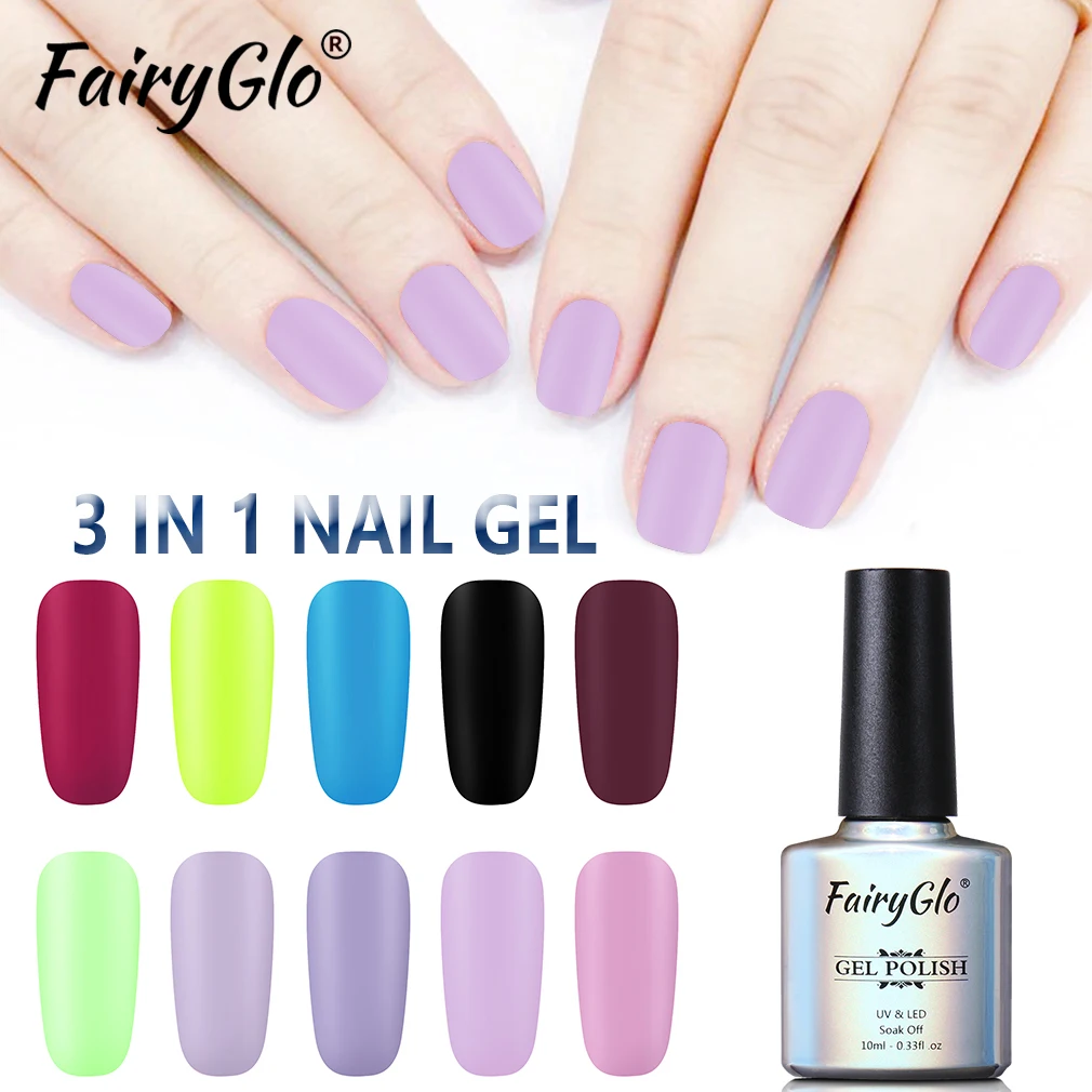 

Гель для ногтей FairyGlo 10 мл, матовый одношаговый УФ-гель, легкий Гель-лак, гибридный отмачиваемый полузатемняющий Гель-лак на удачу