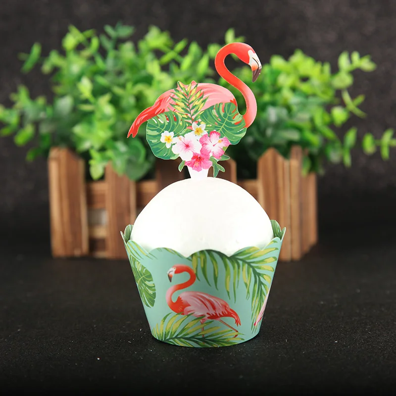 Высокое качество 24 шт./лот Фламинго + ананас украшения торта пирожного торт