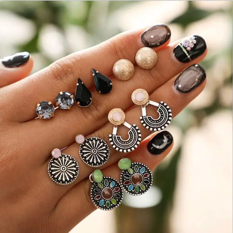 Симпатичные геометрические цветные конфеты Цветы Листья шпильки Комплект