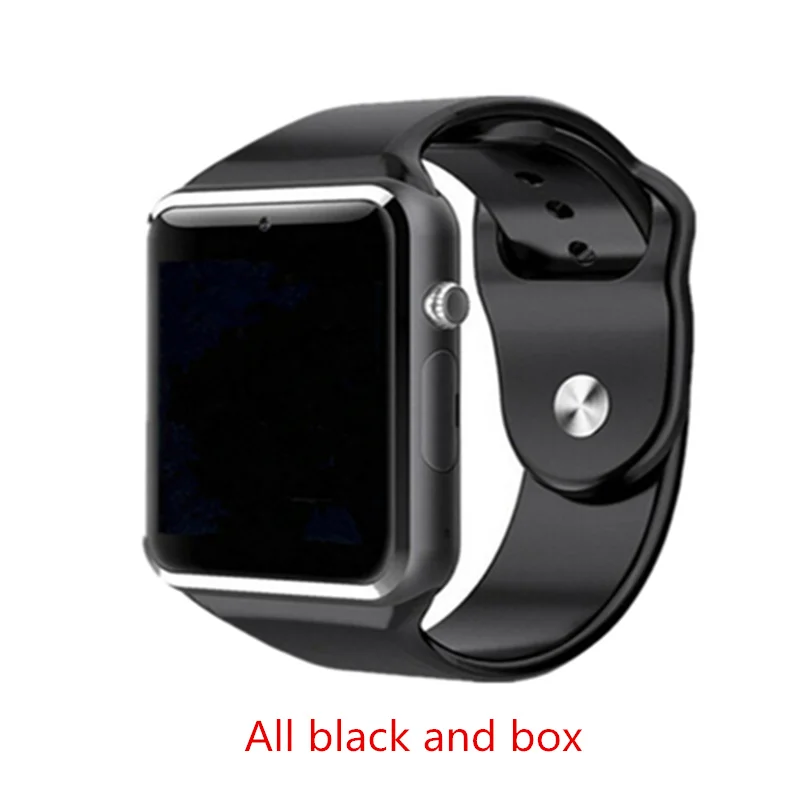 LUOKA Bluetooth Смарт часы для мужчин A1 с камерой Facebook Whatsapp Twitter Синхронизация SMS Smartwatch поддержка SIM TF карты для IOS Android - Цвет: All black and box