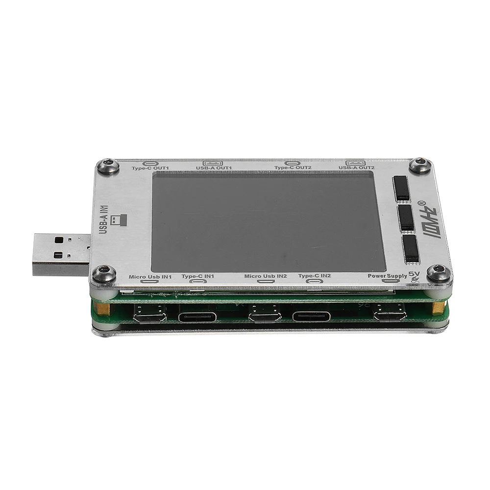 T50N USB двухканальный цветной экран Напряжение Ток Мощность измеритель емкости QC2.0 QC3.0 PD тест с Чехол