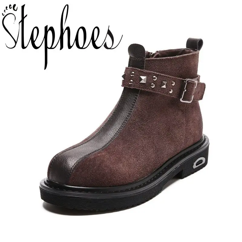 Stephoes/женские модные ботинки Челси сезон осень зима Модные Винтажные женские