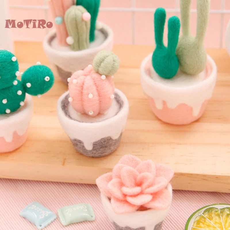 MoTiRo не готовый войлочный материал DIY упаковка серия в горшке кактус шерстяной