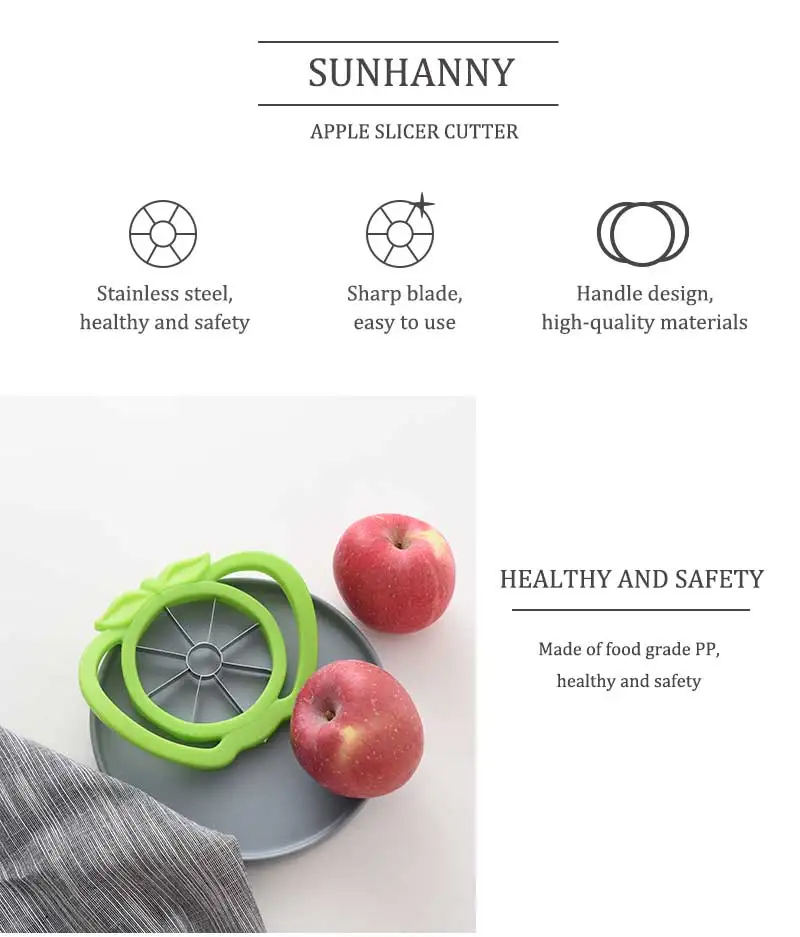Apple Cutter Slicer Stainless Steel Corer Cutter Remover Pear Divider Fruit Vegetable Tools Kitchen Accessories Cut Pee