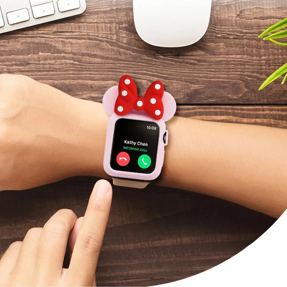 Силиконовый чехол с рисунком для Apple watch 38 мм 40 мм 42 мм 44 мм круглый резиновый защитный чехол для iwatch series 4 3 2 1