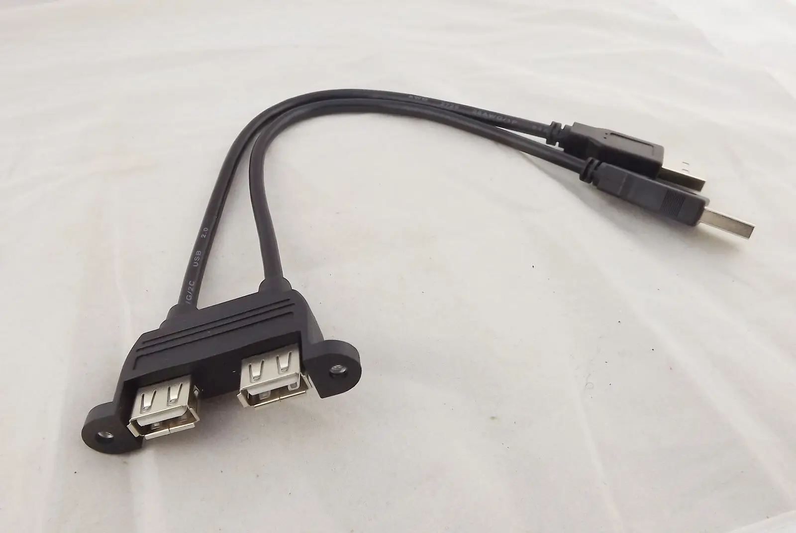 

10 шт. 25 см двойной USB 2,0 A гнездо панель крепление к 2 USB A мужской удлинитель