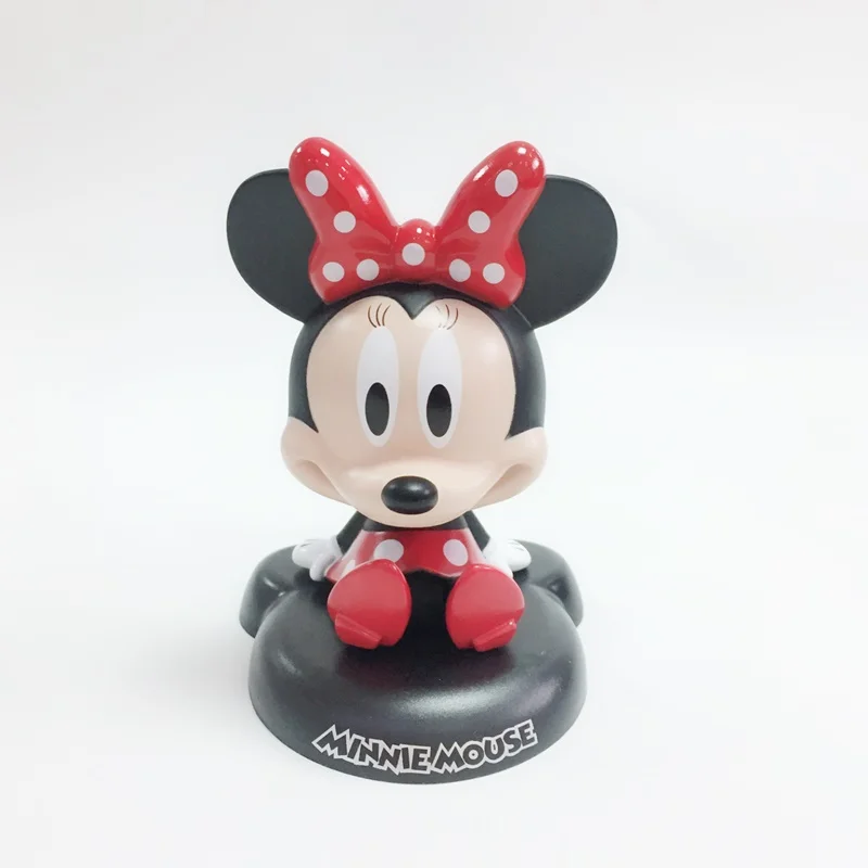 Cartoon Mickey Mouse Minnie Stitch Jack Skellington 12cm Bobble Head Dolls Anime PVC Action Figure Model Toys Car Decor | Игрушки и