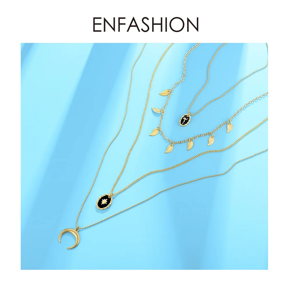 Enfashion многослойное ожерелье-цепочка для женщин, праздничное винтажное Золотое длинное богемское короткое ожерелье Подарочные ожерелья украшения P193008