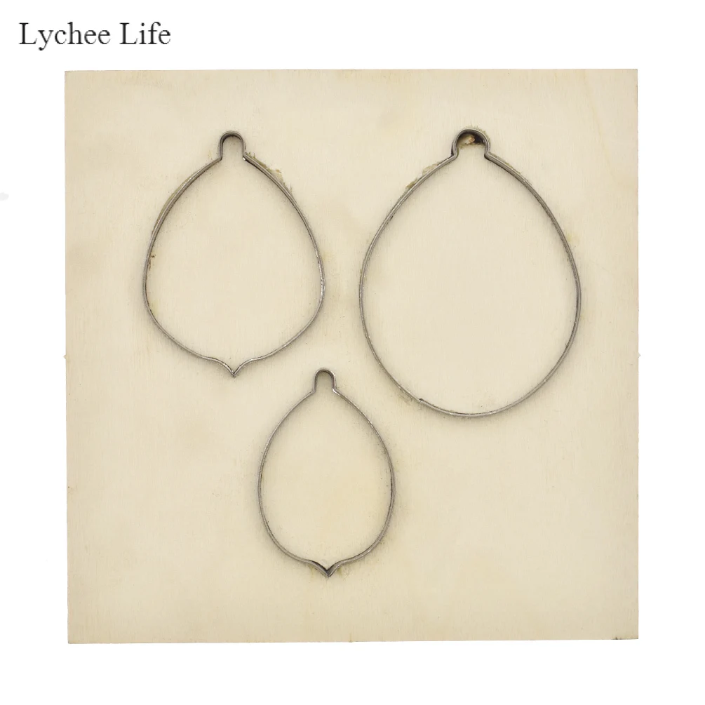 08 Lychee Life сталь лезвие правило высечки кожа удар круглый капля серьги Резак Плесень деревянные штампы Diy режущие инструменты - Цвет: 08