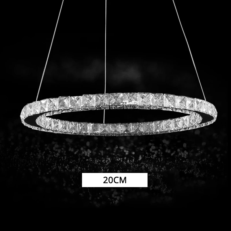 1 Ring 20cm Блеск светодиодный Кристалл осветительная люстра в виде подсвечника Lamparas Colgantes подвесной светильник светодиодный подвесной светильник Подвесная лампа Lampe Lampadari - Цвет абажура: 1 Ring 20cm