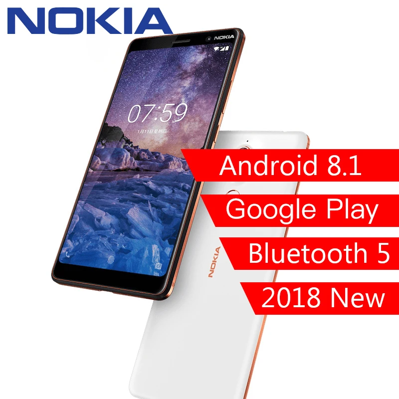 2018 Оригинал Nokia 7 Plus Android 8 4 ГБ 64 Snapdragon 660 Octa core 6 0 '񟯠x1080 P 18:9 3800 мАч Bluetooth 5 Google|octa core|ota updateoriginal nokia |