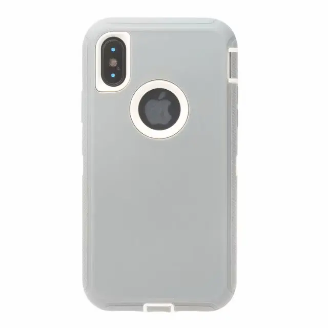 Gray Defender Case For iPhone7 6 Plus 8 plus PC+ Silicone TPU Military Anti Shock Camouflage Armor Case For iPhoneX Max XR 11Pro Max - Цвет: Gray