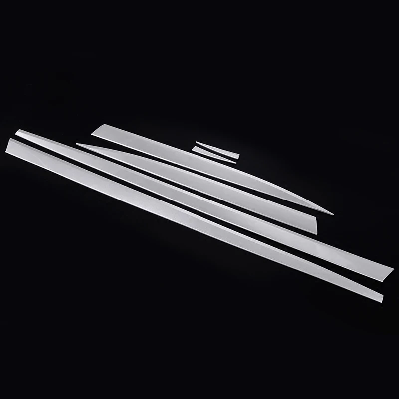 

6Pcs Car Styling Door Body Side Skirt Molding Strips Cover Trim Protector Plate Sticker For Jaguar F-PACE f pace X761 2016-2018