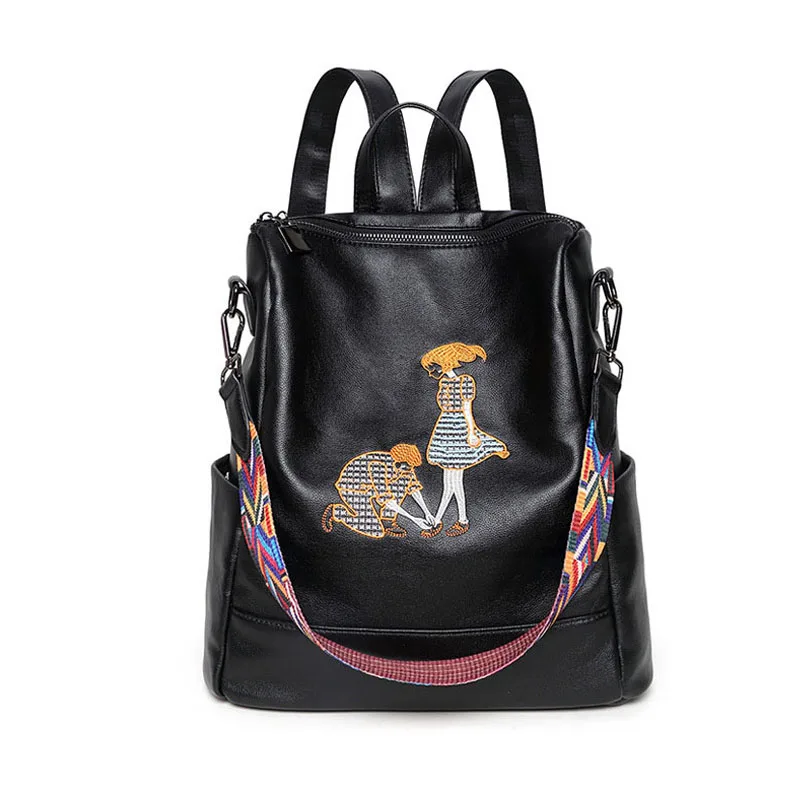 Корейская версия новой кожи Вышивка сумка Персонализированные модные