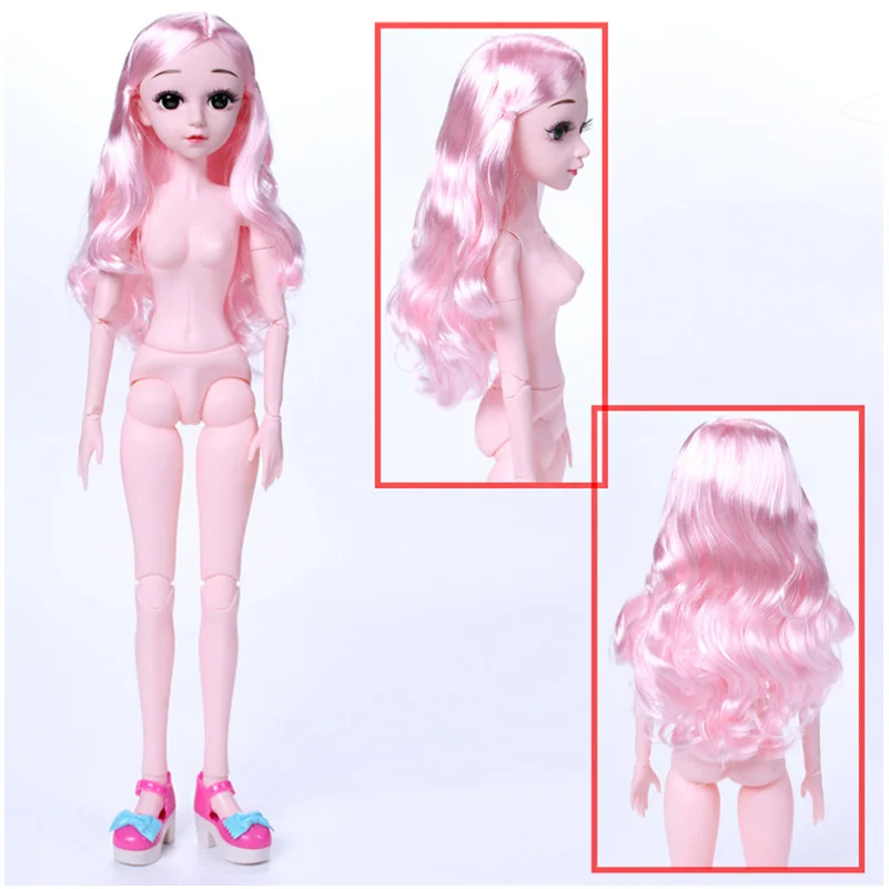 5 60 см BJD кукла 3D глаза 18 подвижный шарнирный парик Обнаженная девушка куклы тело с обувью Аксессуары куклы игрушки для девочек - Цвет: 5