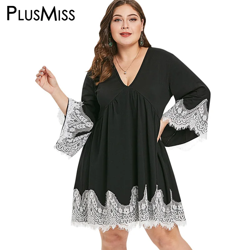 PlusMiss размера плюс XXXXXL в богемном стиле с цветочным принтом из кружев кроше платье