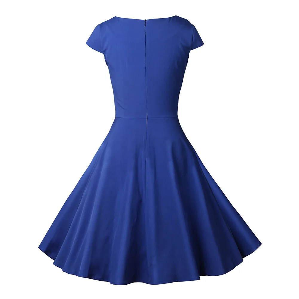Женское модное платье в стиле ретро с коротким рукавом вечернее танцевальное