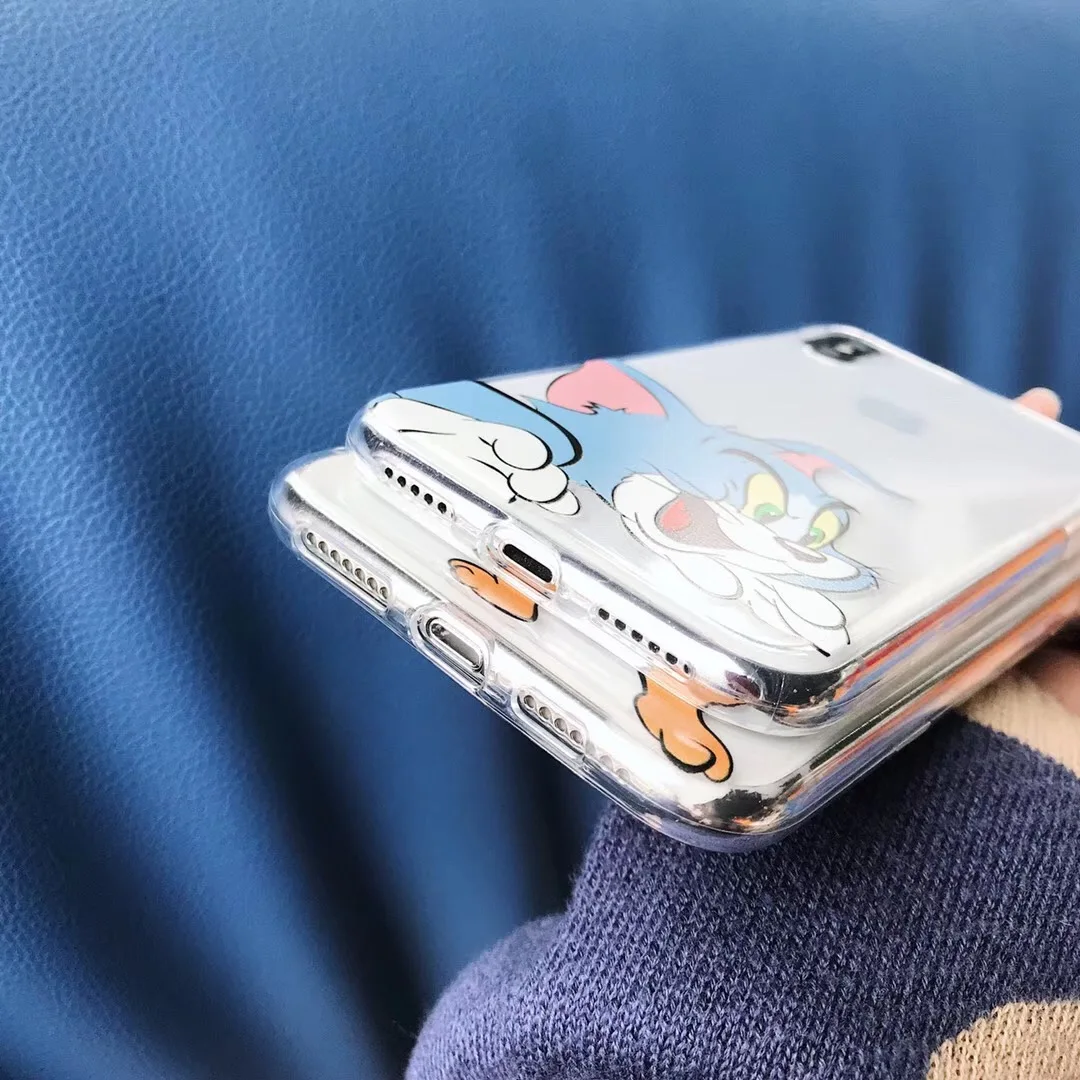 Забавный милый чехол для телефона с изображением Тома Джерри iPhone X XR Xs 11 pro Max 8 7 6 6s