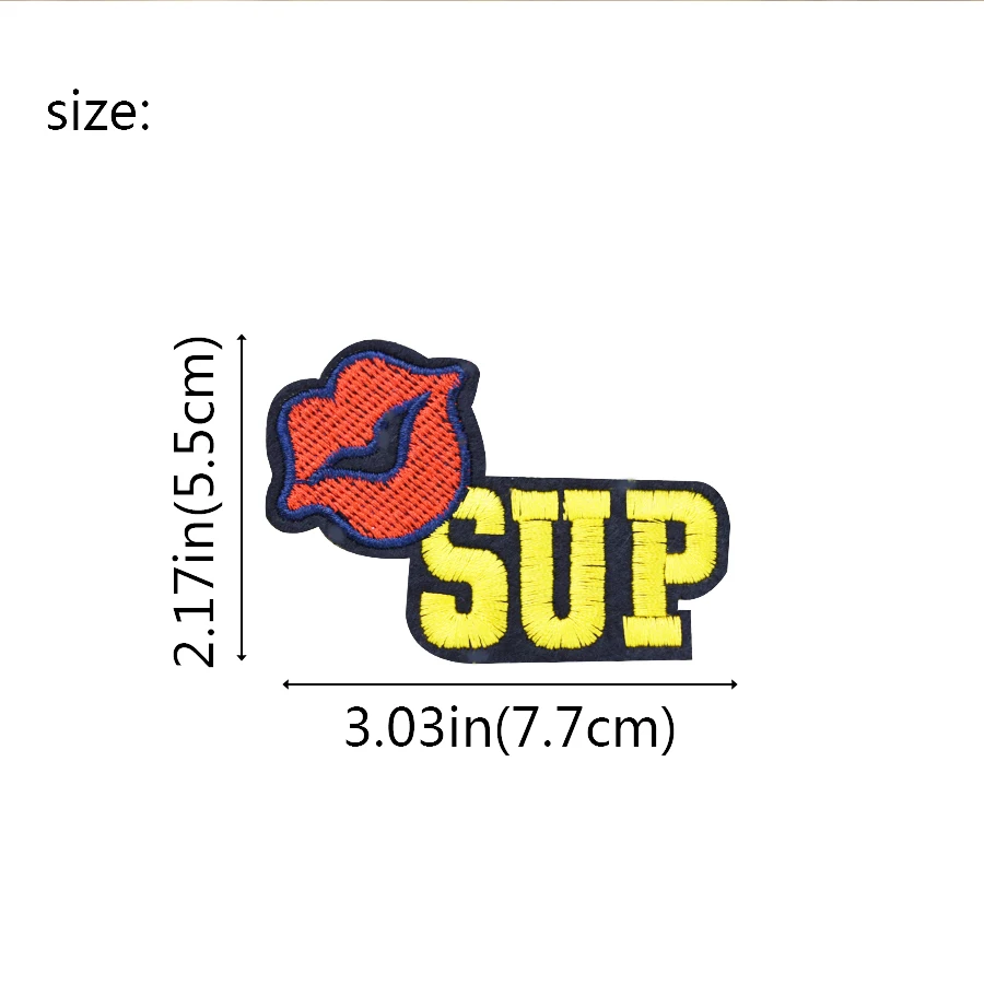 10 шт SUP kiss mouth значки Горячие патчи для одежды вышитые приклеивания утюгом