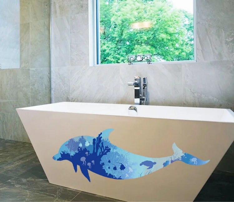 dolphin large wall stickers animals home decor living room bedroom diy art wallpaper removable sticker | Дом и сад