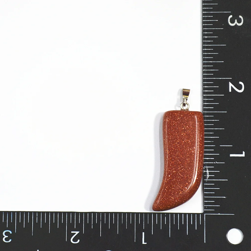 Лидер продаж Натуральный камень Подвески золотой песок зуб волка Fit Цепочки и