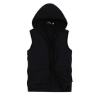 Куртка мужская с капюшоном, модная повседневная безрукавка, однотонная, большие размеры S M L XL 5XL, синий черный белый серый, на лето