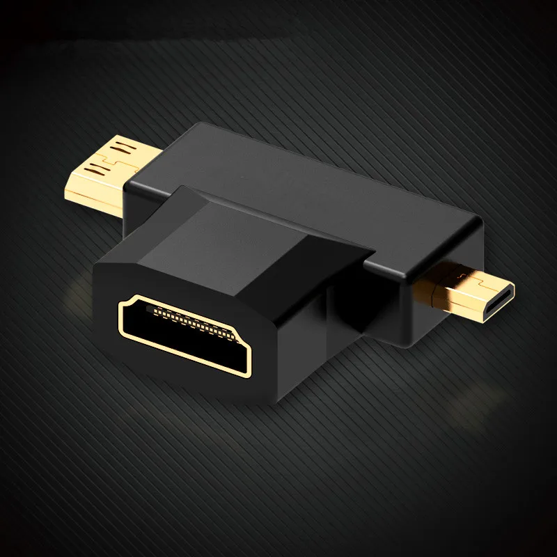 Адаптер 2 в 1 Mini HDMI / Micro штекер гнездо Поддержка 3D 4K 60 Гц 1080P для камеры GoPro Hero 6 5